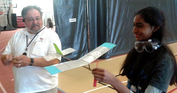 Mike and Vedha winding aircraft