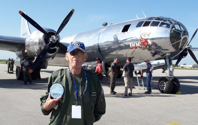 Roie Black in front of B-29