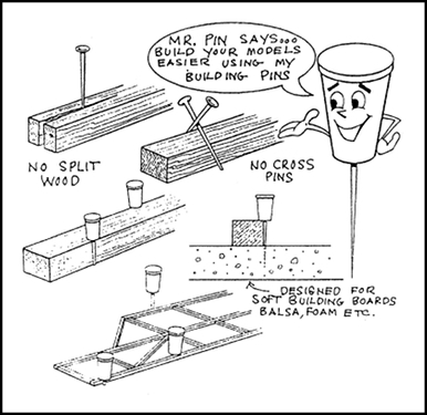 Mr Pin - modelers building pins cartoon- with border